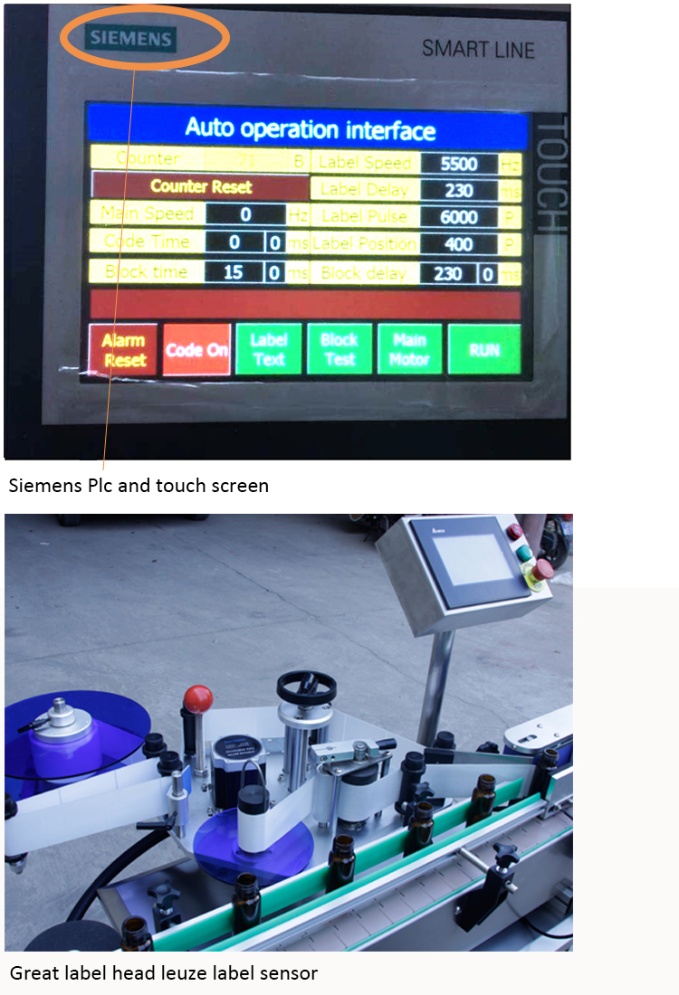 Automatisk etikett för omslag av runda flaskor